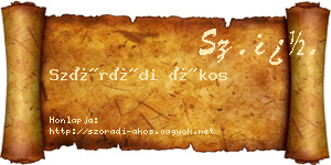Szórádi Ákos névjegykártya